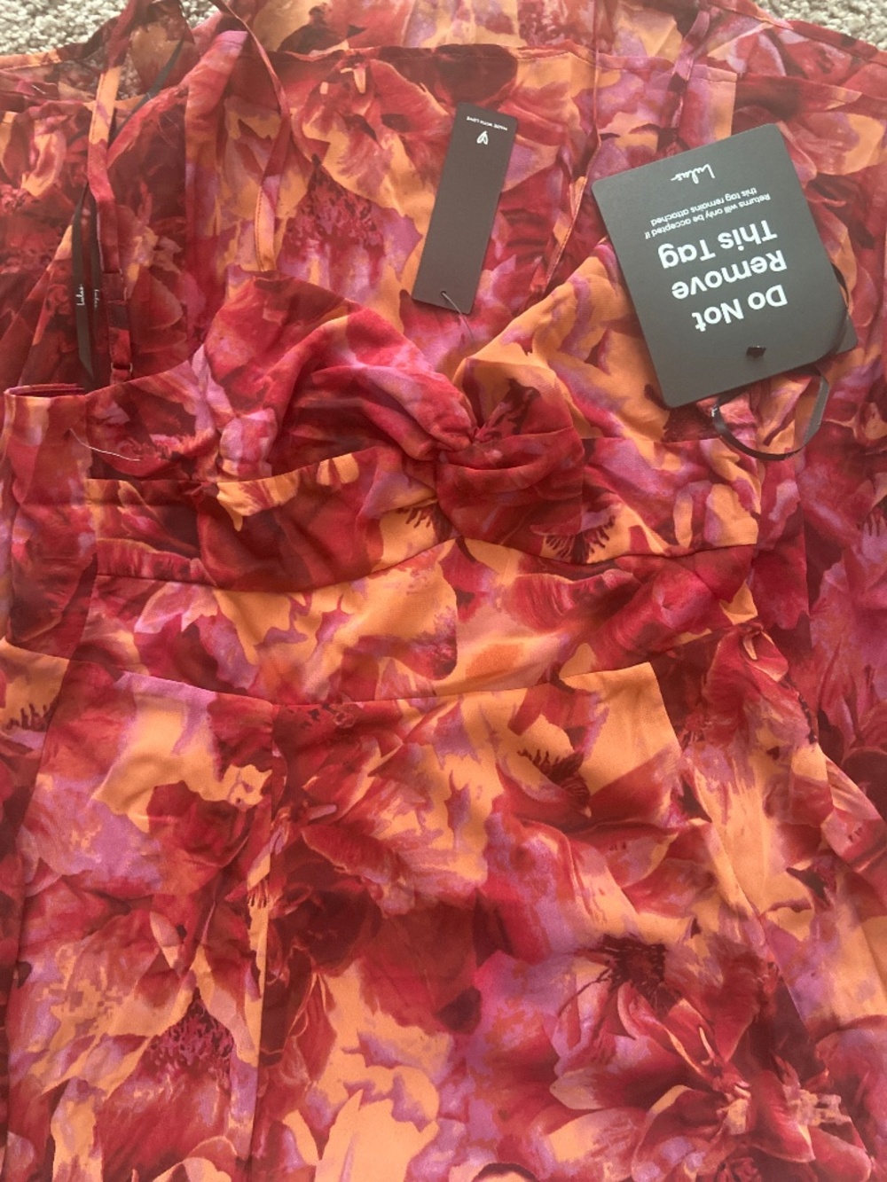 Lulus Beautiful Soul Burgundy Floral Print Twist-front Maxi Dress Red - Size L - Picture 2 of 2